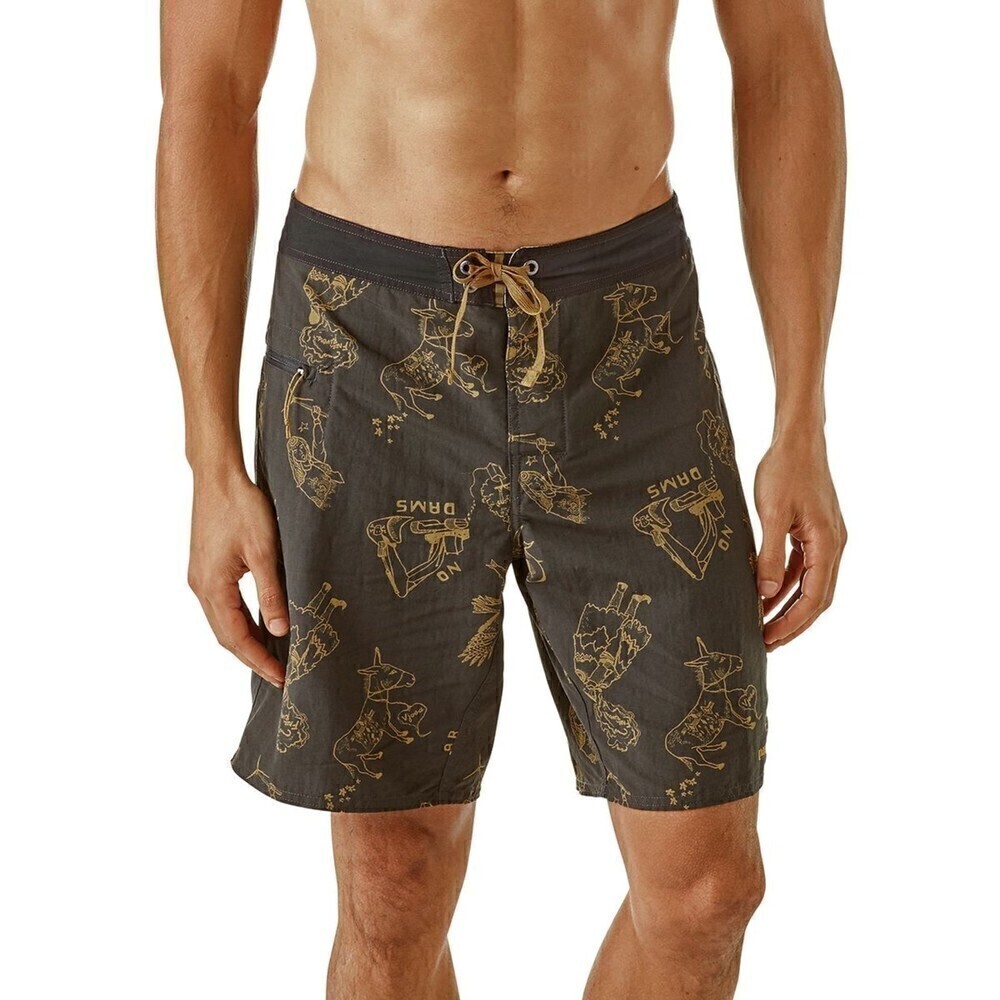 Patagonia Men's Wavefarer No Dams Boardshorts Balkan Bust/Ink Black 32x9